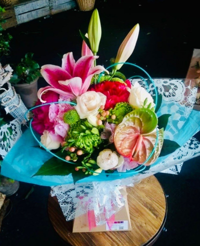 Funky Fashion - A luxury pink bouquet set with green foliage. Make Mum feel special this Mother's Day by giving her this hand-tied bouquet of Lilies, Roses and Carnations.

Each bouquet is designed and created by professional, qualified, local florists, Emma and her team. The talented florists at Flowers of Kidderminster add a touch of pizazz and style to every bouquet, which is put together by hand, from scratch.

Almost what you're after? We can tailor any bouquet to your needs and budget. Want to incorporate their favourite colours? Do you want to adapt the style to your needs and budget? All colours, styles and budgets can all be catered for.

All flowers are subject to availability. Substitutes may be used but your bouquet will always look beautiful!