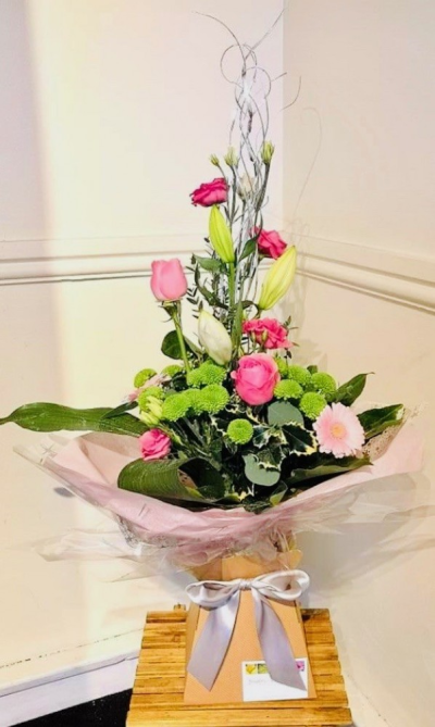 Inspiration - Inspiration for Mother's Day includes a selection of beautiful Roses, Lilies and Gerberas in pinks and whites set in green foliage.   

Each bouquet is designed and created by professional, qualified, local florists, Emma and her team. The talented florists at Flowers of Kidderminster add a touch of pizazz and style to every bouquet, which is put together by hand, from scratch.

Almost what you're after? We can tailor any bouquet to your needs and budget. Want to incorporate their favourite colours? Do you want to adapt the style to your needs and budget? All colours, styles and budgets can all be catered for.

All flowers are subject to availability. Substitutes may be used but your bouquet will always look beautiful!