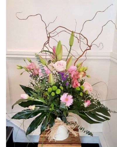 Wild Willow - Send Mum this stunning arrangement this Mother's Day.

This striking pale pink and white arrangement, set within beautiful green foliage, will bring a smile to the face of anyone who receives it.

Contains Roses, Lilies, green Chrysanthemums and Gerberas with strong green foliage and twisted willow.

Each bouquet is designed and created by professional, qualified, local florists, Emma and her team. The talented florists at Flowers of Kidderminster add a touch of pizazz and style to every bouquet, which is put together by hand, from scratch.

Almost what you're after? We can tailor any bouquet to your needs and budget. Want to incorporate their favourite colours? Do you want to adapt the style to your needs and budget? All colours, styles and budgets can all be catered for.

All flowers are subject to availability. Substitutes may be used but your bouquet will always look beautiful!