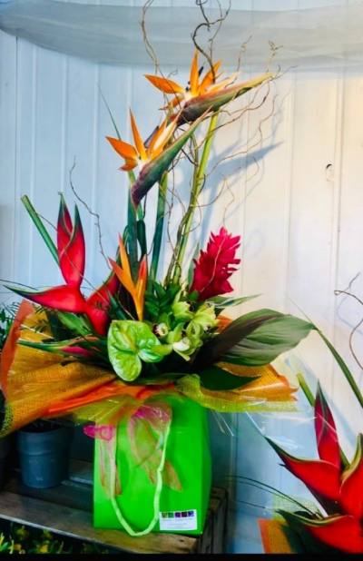 Tropical Delight - Show her how special she is this Mother's Day with this stunning tropical arrangement.

This striking tropical arrangement in oranges and reds set against dark lush greens will brighten up Mum's day!

Each bouquet is designed and created by professional, qualified, local florists, Emma and her team. The talented florists at Flowers of Kidderminster add a touch of pizazz and style to every bouquet, which is put together by hand, from scratch.

Almost what you're after? We can tailor any bouquet to your needs and budget. Want to incorporate their favourite colours? Do you want to adapt the style to your needs and budget? All colours, styles and budgets can all be catered for.

All flowers are subject to availability. Substitutes may be used but your bouquet will always look beautiful!