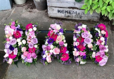 Mixed Bloom 3 Letters - This 3 Letter Funeral Spray is made-up in the florist's selection of blooms in a variety of colours.

Letters can spell out a three-letter "Mum", "Mom", "Nan", "Dad". Longer word sprays are also available. Please call us to discuss.

*Please provide in your order notes the colours you would like included and the word you would like.

Funeral Tributes are created with care and attention by our team of qualified, professional and local florists Emma and her team.

Almost what you're after? We tailor all funeral tributes to your specific requirements. We can incorporate their favourite colours or create a style that reflects their personality. Call us to talk about what you would like and we will create it for you.

All flowers are subject to availability. Substitutes may be used but your tribute will always look beautiful!

Funeral Tributes can be delivered on the day to a location of your choice.