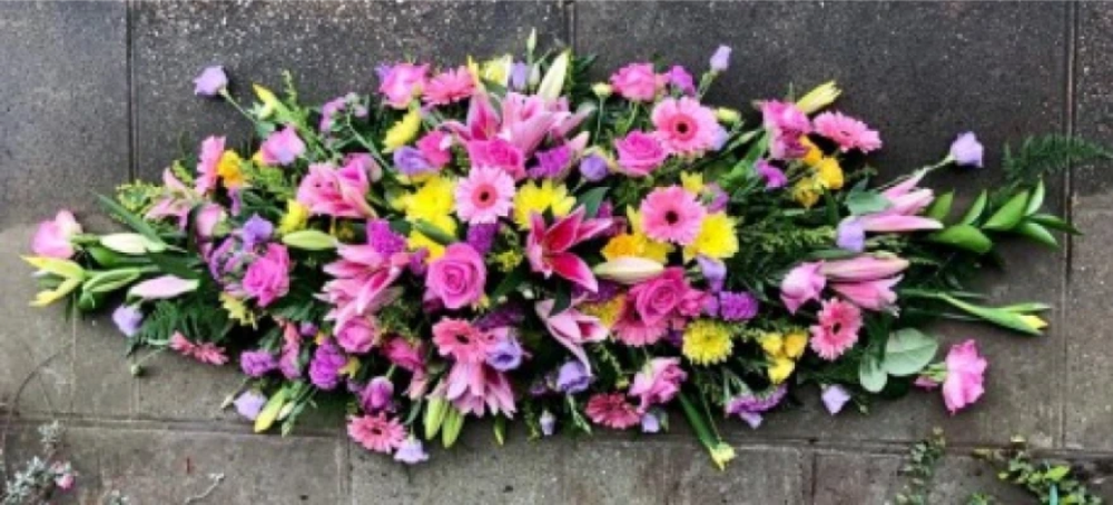 Pink and Yellow Coffin Spray
