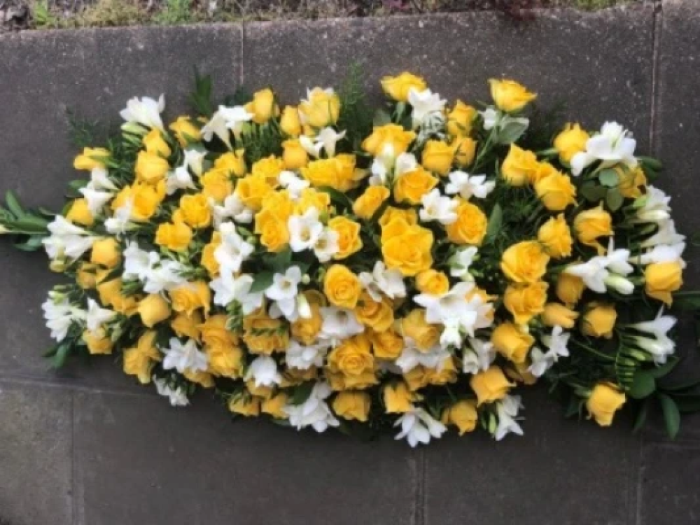 Rose and Freesia Coffin Spray