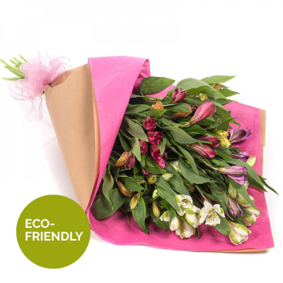 Wrap of colour - This simply wrapped collection of long lasting Alstroemeria will make your message just that bit more special.
