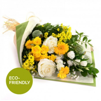 Lemon and Lime - A beautiful collection of flowers simply wrapped and ready to arrange.