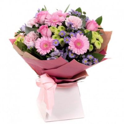 Warm wishes - Send this vibrant hand-tied featuring a mix of favourite flowers delivered in a delightful gift bag or box is the perfect way to send your thoughts.